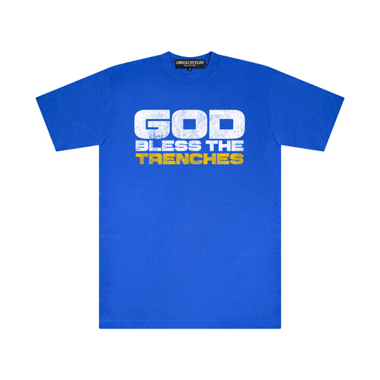 God Bless The Trenches "Cross Bearer" Blue Shirt